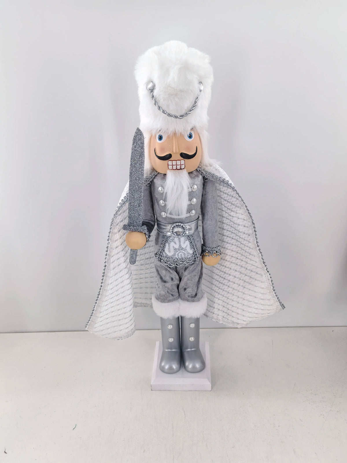 45cm Plastic Nutcracker Doll, New Colors & Handmade Fabric Outfit, Vivid Premium Texture,