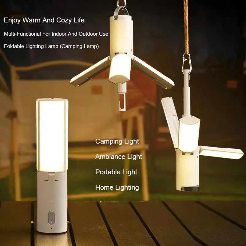 USB Rechargeable Lithium Battery Foldable Camping Lantern LED Tent Light IP55 Waterproof