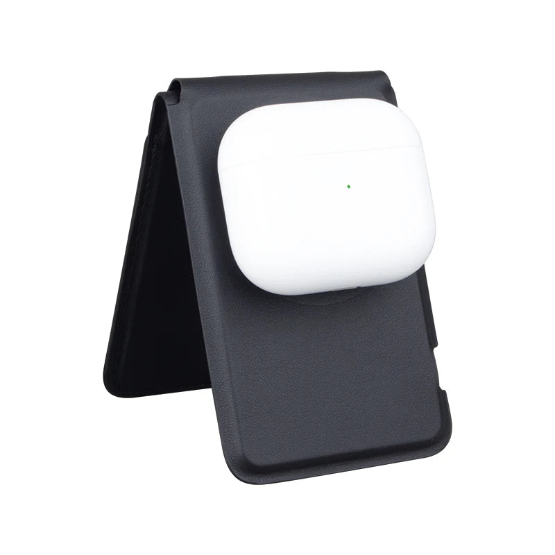 3 in 1 Foldable Phone Stand Wireless Charger with Card Holder Fast Charging Station