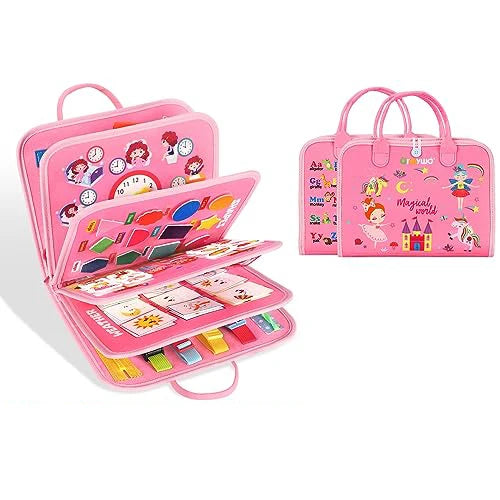 Felt Montessori Kids Educational Learning Busy Board Plane Car Rides Travel Busy Book Toy