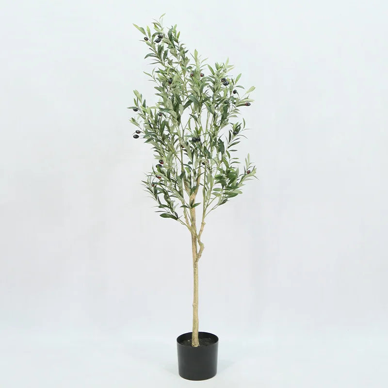 Artificial Olive Tree in 6, 7 or 8 ft, Plastic Faux Plant for Indoor or Outdoor