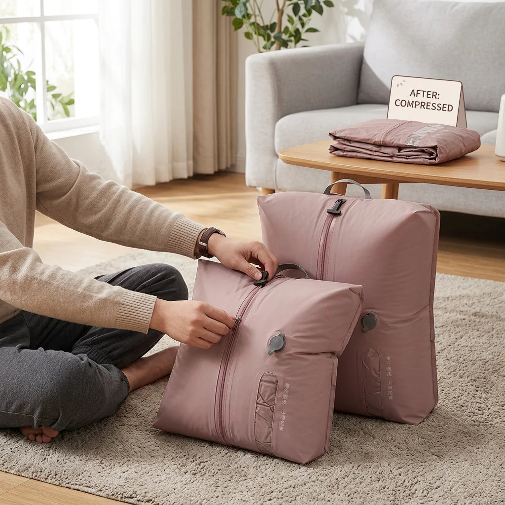 Durable 70D Nylon TPU Vacuum Compression Travel Vacuum Bag with Thickness Space-Saving