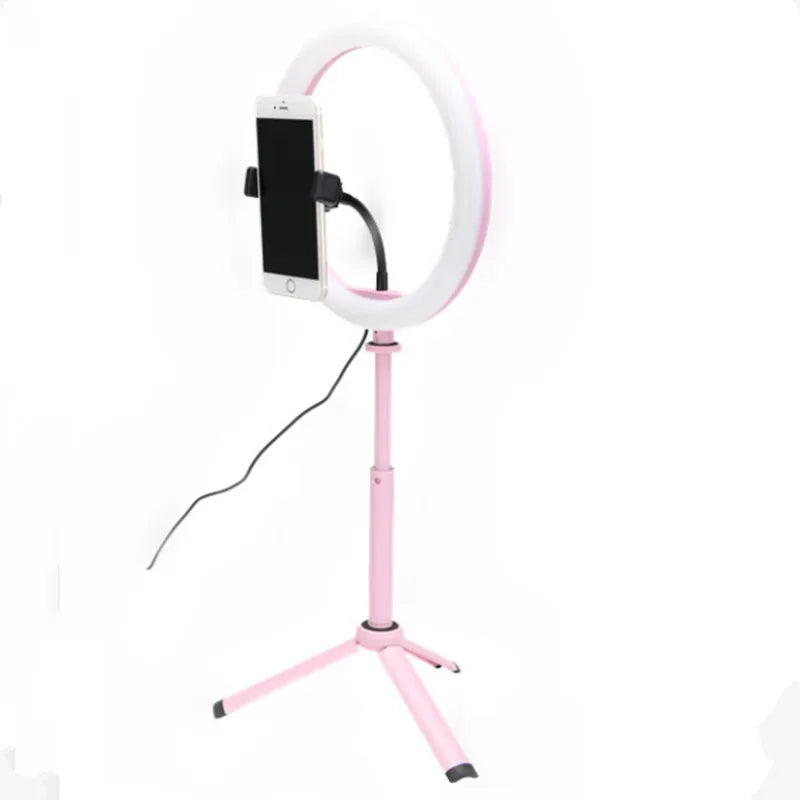 10inch LED Ring Light with Tripod Mini Table Lamp Ring Light Adjustable Brightness Tik