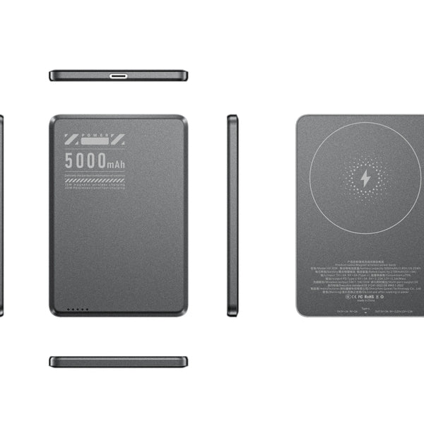 Ultra Thin Portable 20W Wireless Magnetics Fast Slim Charging Aluminum Alloy Li-Polymer