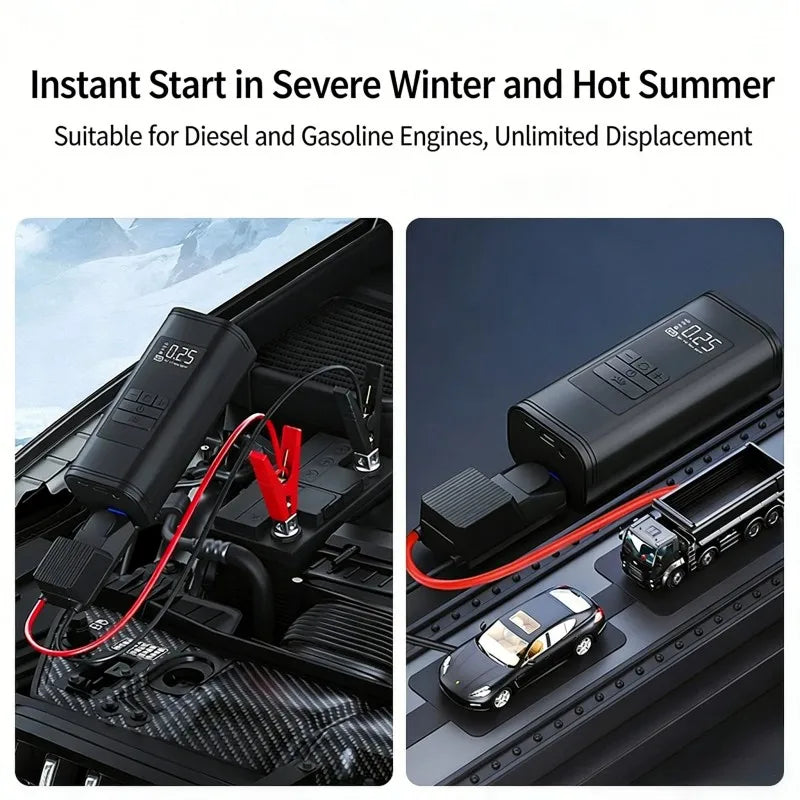 Portable 12V Car Tire Inflator ABS Material LED Display Tire Pressure Monitor