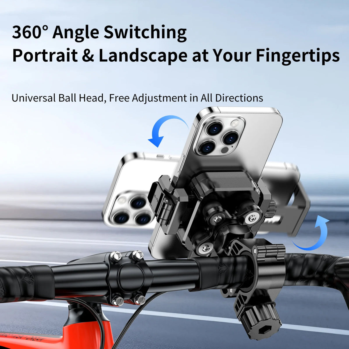 1 Second Automatically Lock Waterproof Bike Mobile Phone Holder Motorcycle Phone Mount