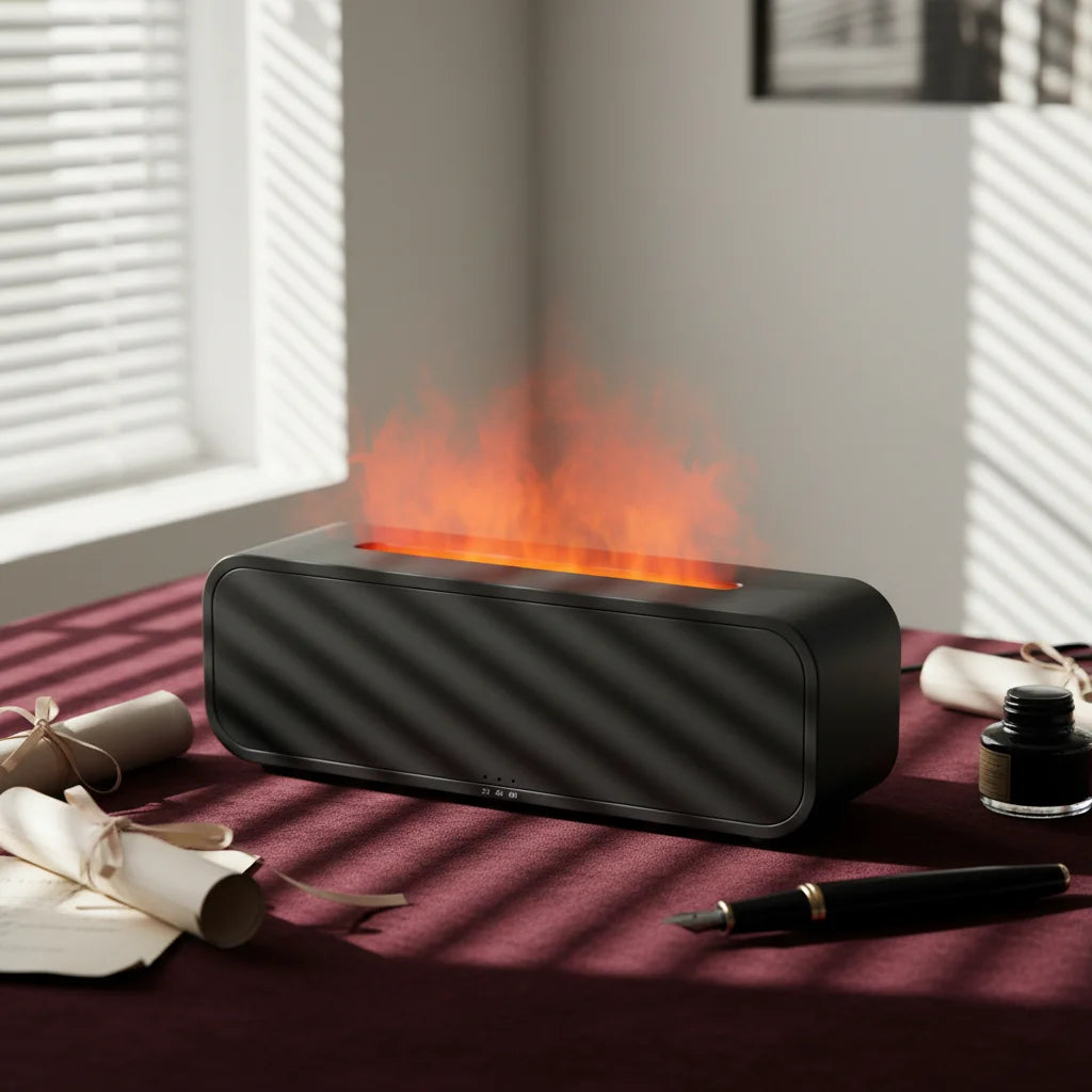 Electric Essential Oil Diffuser Flame Aromatherapy Humidifier Sound Activated Music Sync