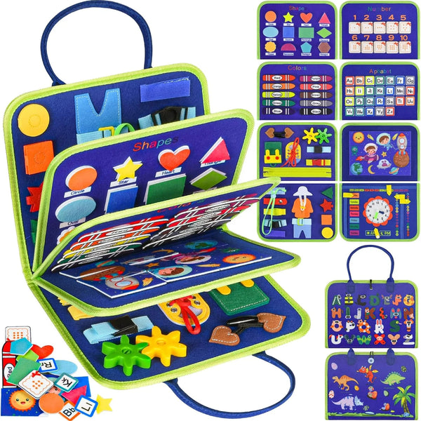 Montessori Busy Board Dinosaur Themed Felt Toys Kids Animals Busy Board Sensory Toys Diy