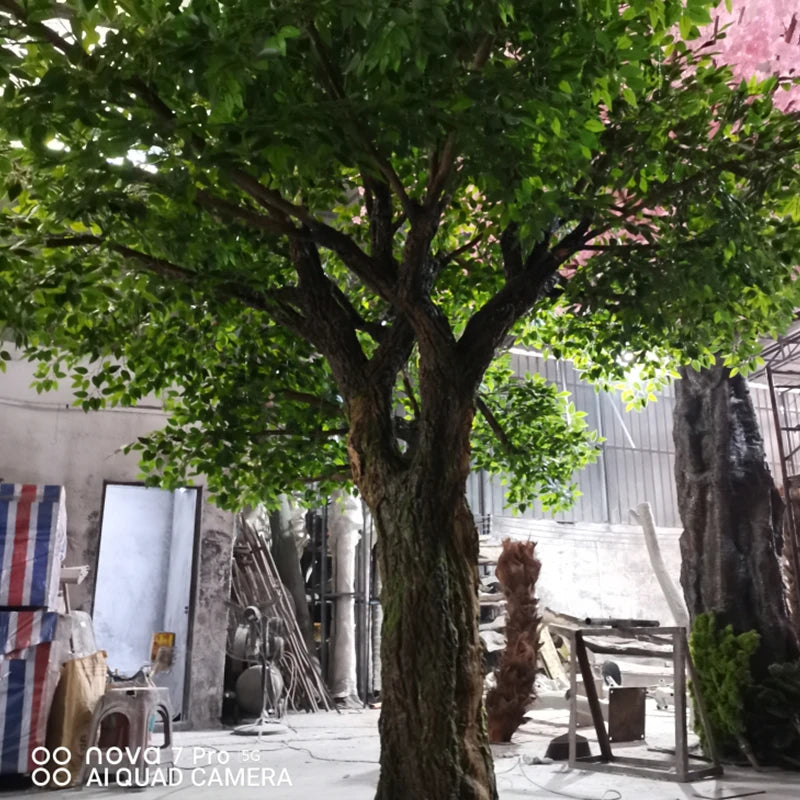 Custom 13Ft High Artificial Olive Tree Made From Fiberglass Wood Trunk With Plastic