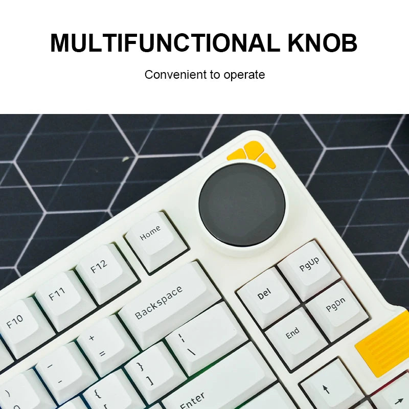 83-Key Mechanical Keyboard with Knob Screen RGB Backlight Gaming Mechanical Keyboard