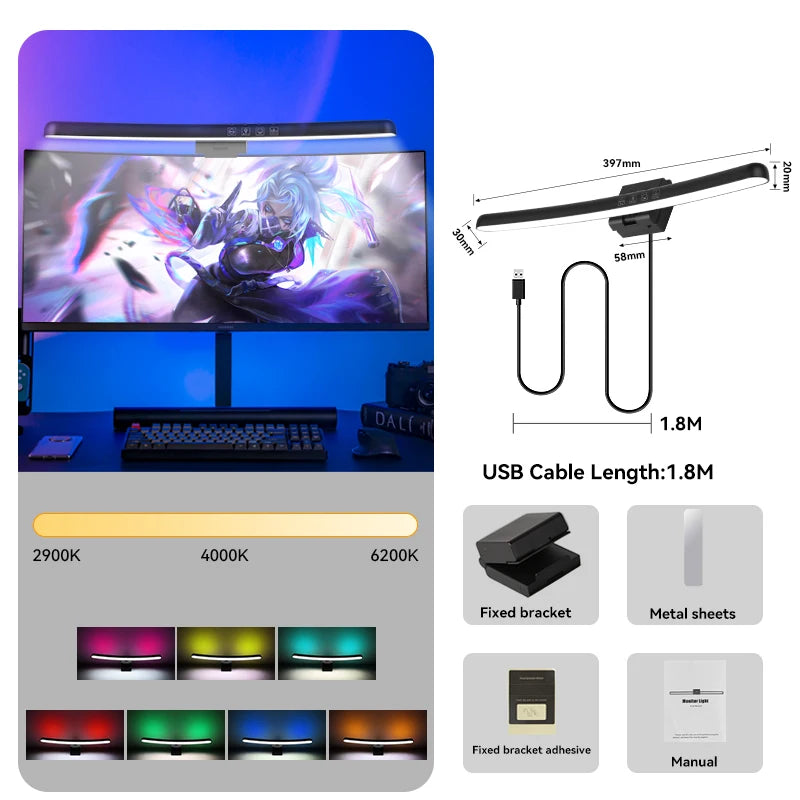 Usb Dimmable Display Rgb Lights for Eye Protect Laptop Lamps Led PC Computer Monitor