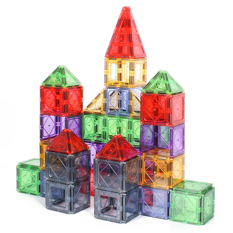ABS Magnetic Tiles Educational DIY Model Construction Toy-36-Piece Multi-Color Magnetic