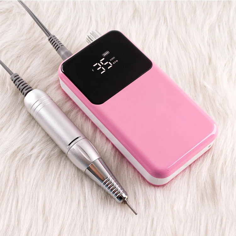 Electric Manicure Nail Drill Machine with Stainless Steel High-Speed Grinder and Remover