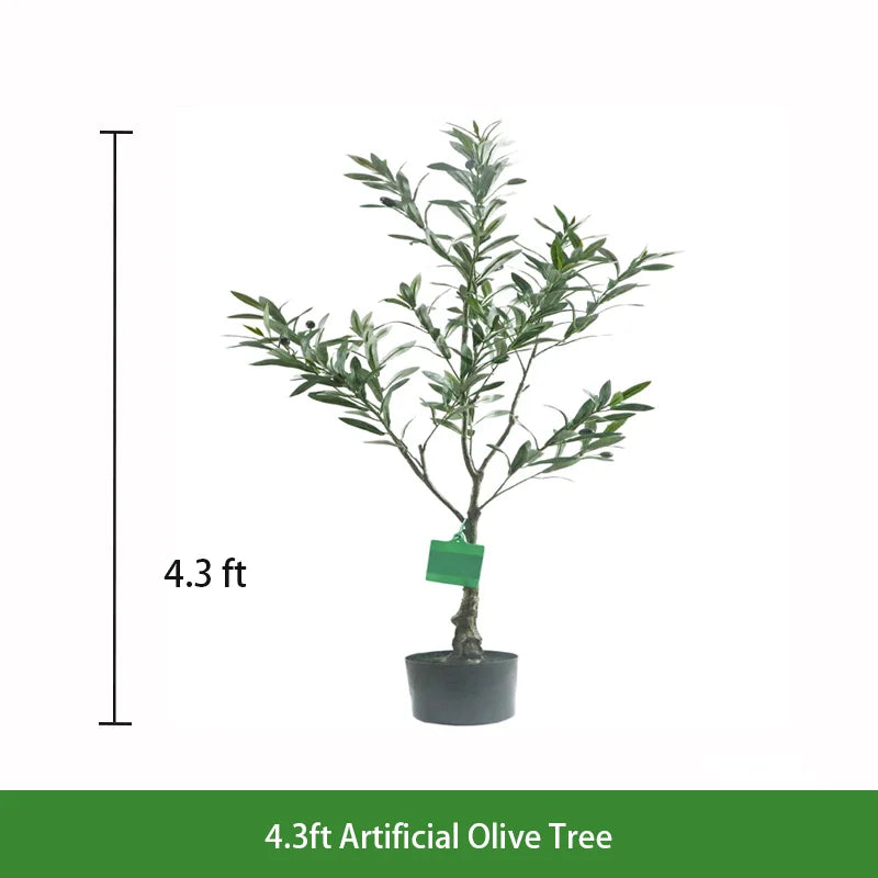 Lifelike Real Touch Artificial Potted Olive Tree Decorative Faux Plant for Indoor Outdoor