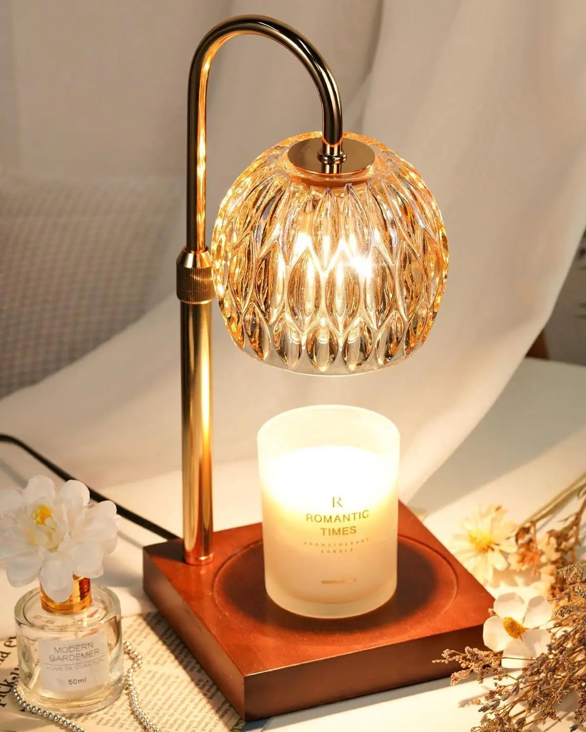 Candle Warmer Lamp with Dimmer Timer Electric Light Vintage Dimmable Wax Melting Lamp