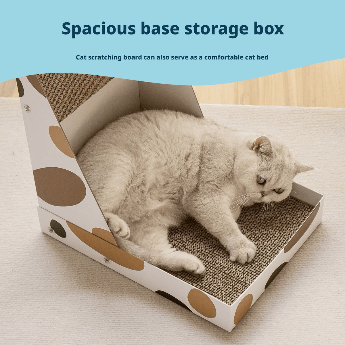 Interactive L-Shaped Cat Scratcher Protector and Bed Scratch Board Cat Toy with 4 Levels