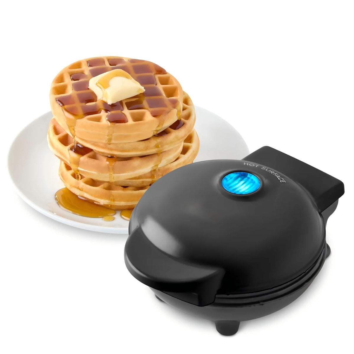 Mini Waffle Maker - Portable Electric Round Waffle Iron for Kids, Nonstick Individual