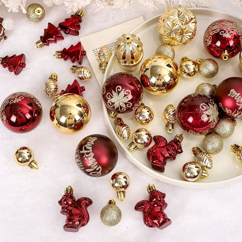 Christmas Ornaments Balls Set with Hanging Loop for Xmas Tree Holiday Wedding Party Home
