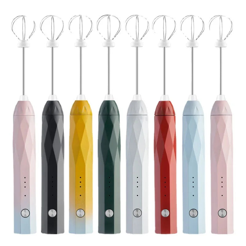 Handheld Electric Plastic Egg Beater Coffee Stirrer Milk Frother USB-Charged For Milk