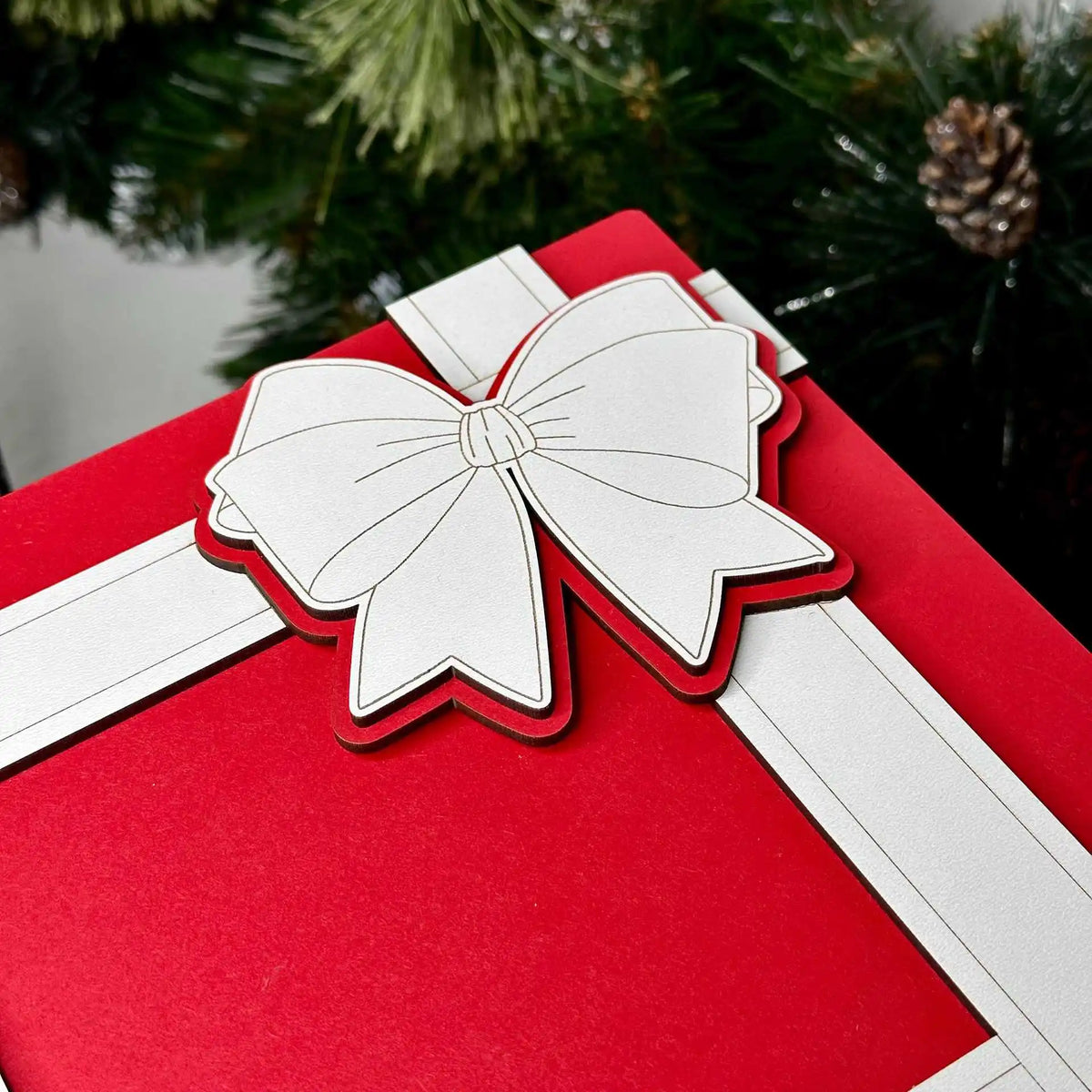Christmas Advent Calendar Wooden Gift Decoration with Drawer for Countdown Gift