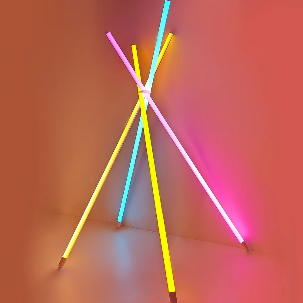 T5 T8 Led Tube Light Colorful Changing Remote Control Rgb Light Tube RGB Corner Floor