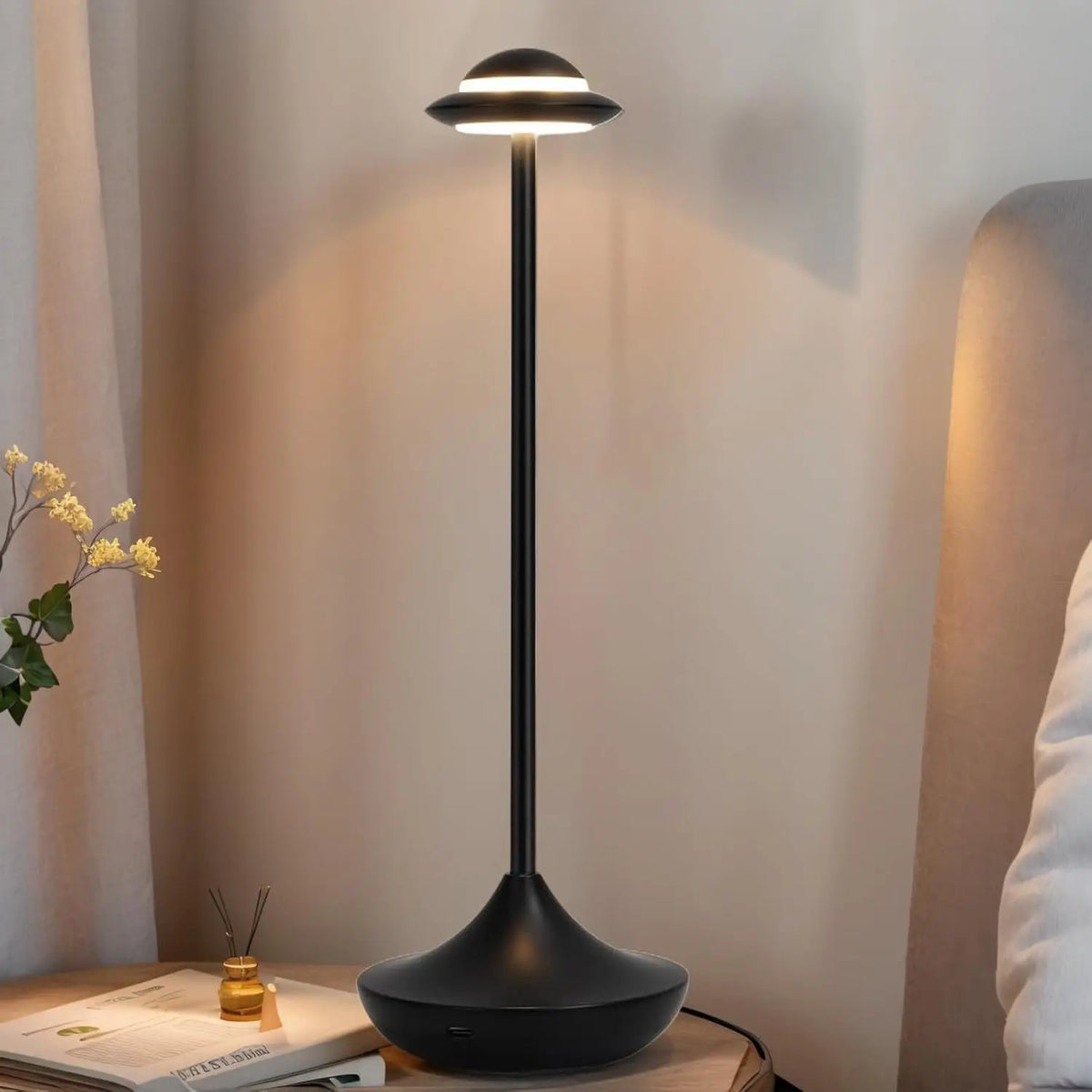 Portable Cordless Table Touch LED Rechargeable Battery Dimmable Warm White Light