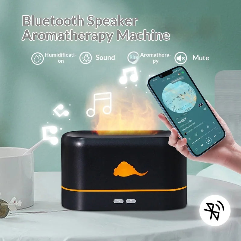 Ultrasonic Flame Humidifier USB 260ml Quiet Aromatherapy Diffuser Bedroom Lighting