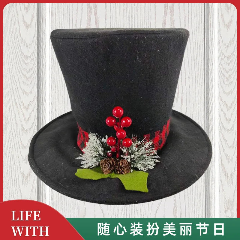 Elf Hat Christmas Tree Topper Decoration with Thicker Felt for Parties