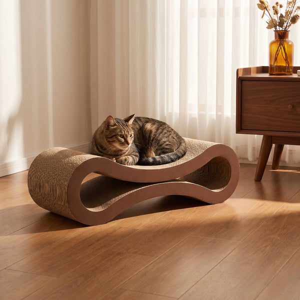 Cat Scratcher Board No Shedding Thick Corrugated Paper All-in-One 2-Level Large Cat