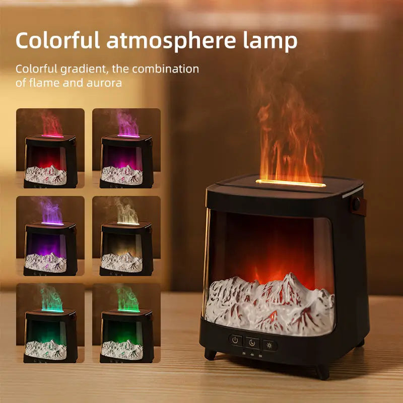 Realistic Flame Aromatherapy Diffuser Electric Air Humidifier with LED Light
