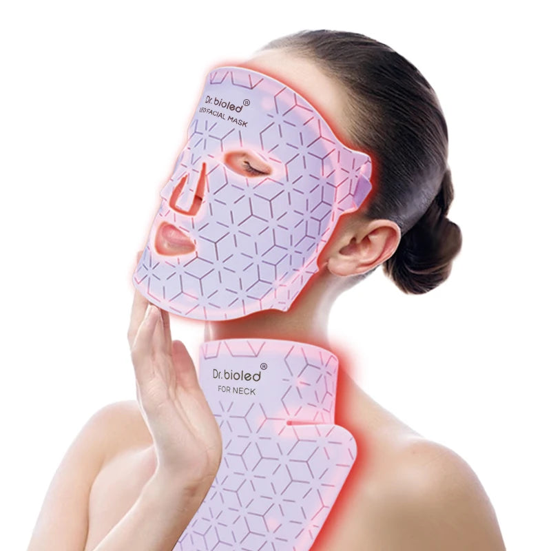 Handheld Red Light Therapy LED Mask Wireless Infrared PDT Photon Therapy Silicon Mask