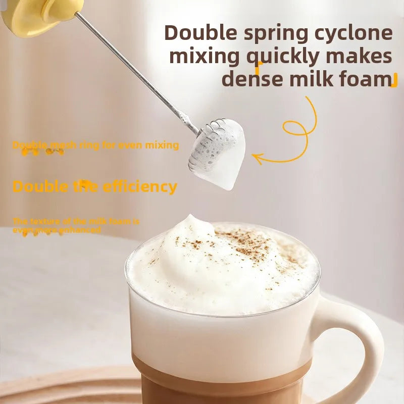 Electric Rechargeable Handheld Cordless Milk Frother for Coffee and Home Use