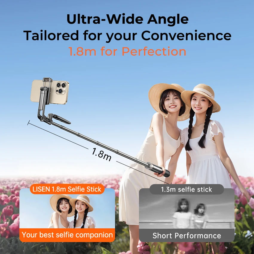 Stylish Multi-Function Wireless Mini Selfie Stick With Magnetic Tripod Foldable