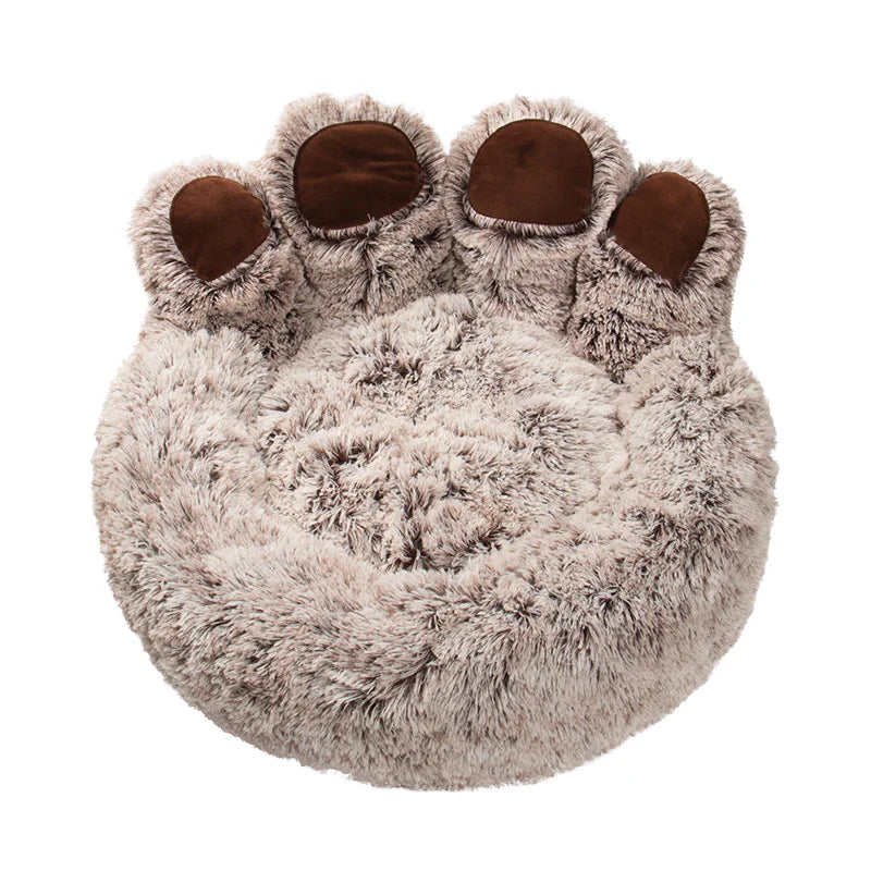Large Eco-Friendly Faux Fur Donut Dog Bed Modern Soft Customized Calming Fluffy Plush