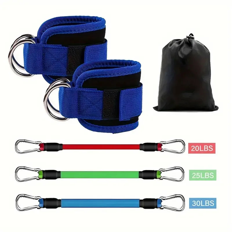 6 Pcs Set TPE Loop Resistance Bands Ankle & Leg Exercise Band for Speed Training