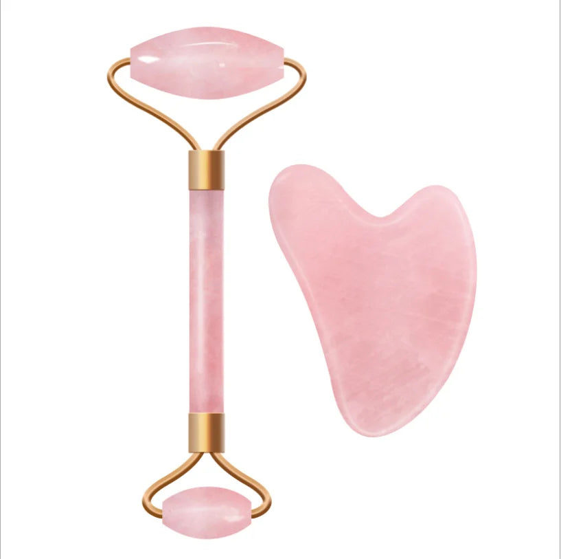 Natural Rose Quartz Face Roller, Facial Massager for an At-Home Spa Routine