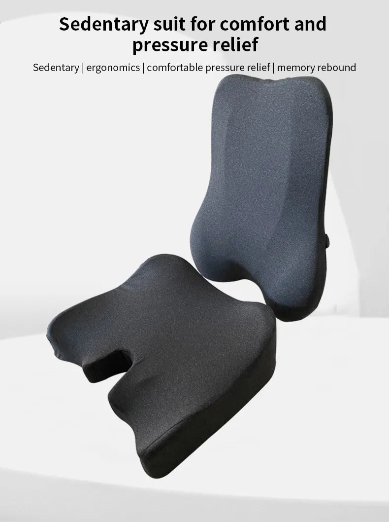 Memory Foam Lower Back Cushion for Car Seats and Sofas, Black