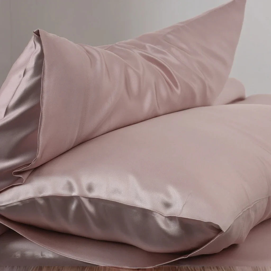 Customized 100% Satin Luxury Solid Pillowcase with Envelop/Zipper Closure for Home Use