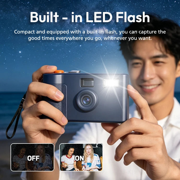 Film-Style Screen-Free Digital Camera with 20MP Photo Detachable Battery WIFI Multiple
