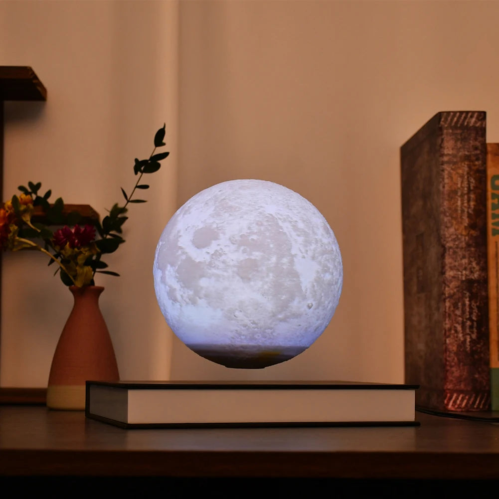 3 Colors Floating Moon Lamp 3D LED Magnetic Floating Lamp Levitating Moon Light