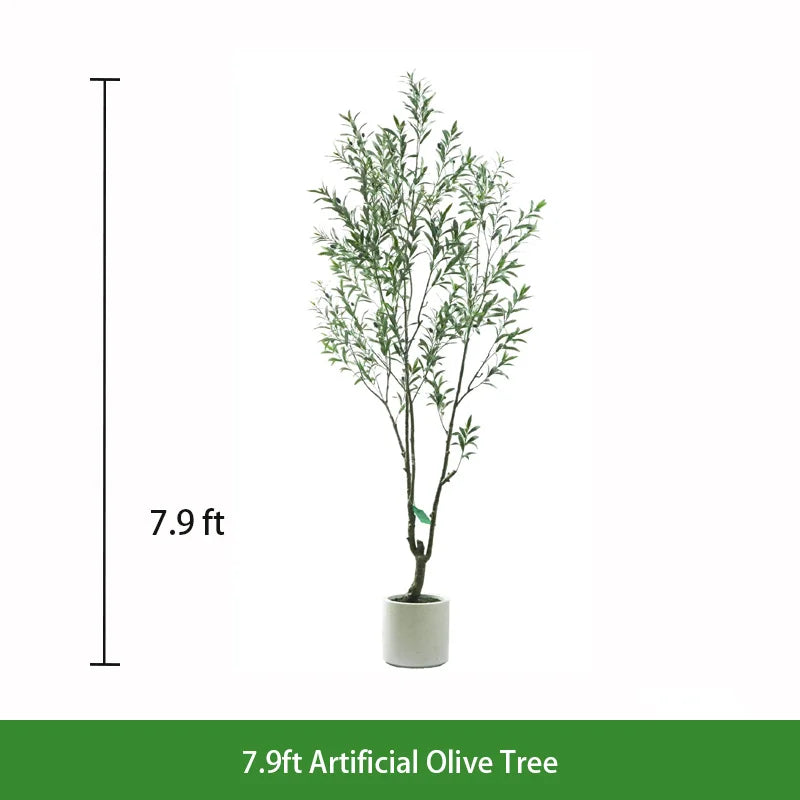 Lifelike Real Touch Artificial Potted Olive Tree Decorative Faux Plant for Indoor Outdoor