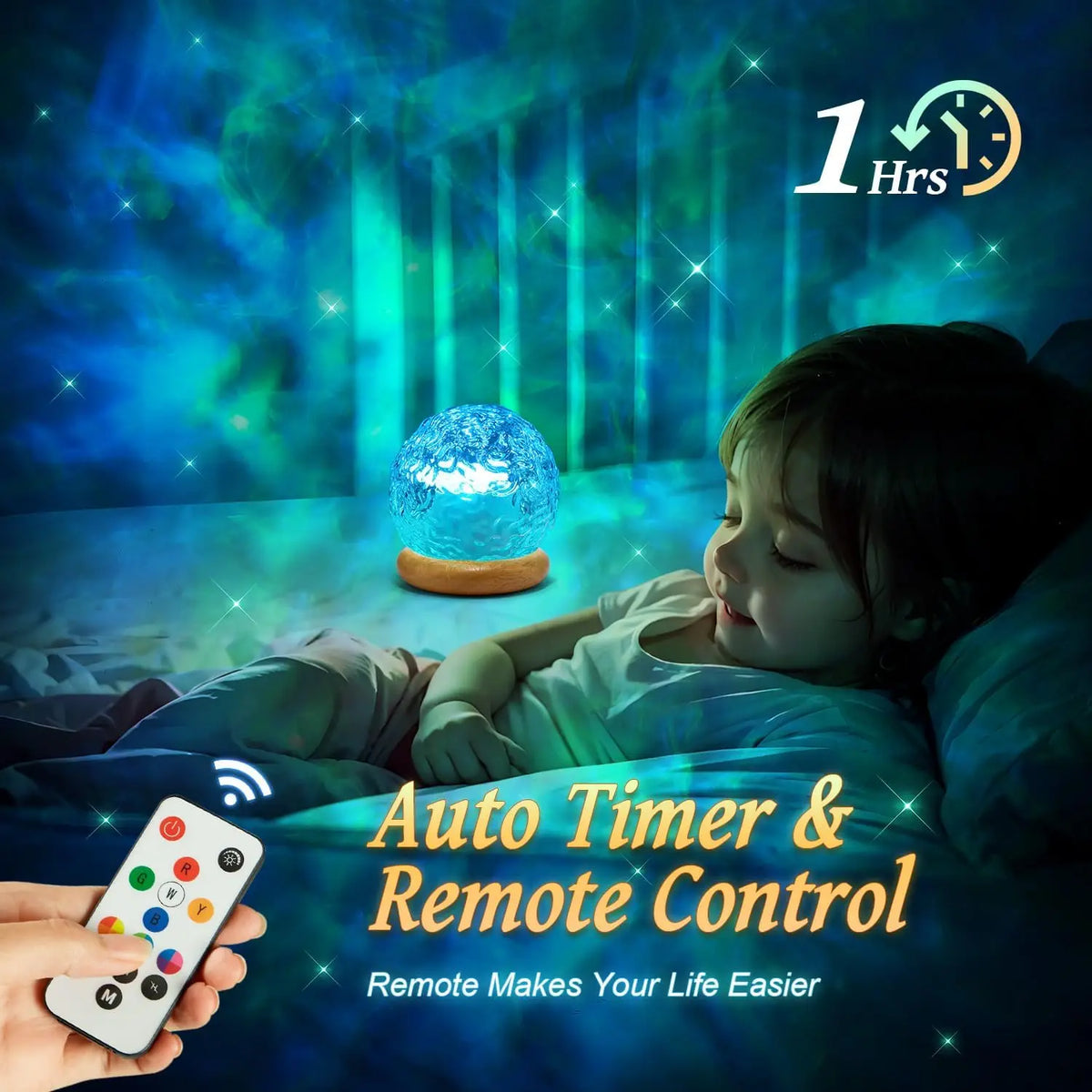 Modern Remote Control 3-in-1 Sunset Ocean Wave Lamp Northern Projector Rechargeable LED