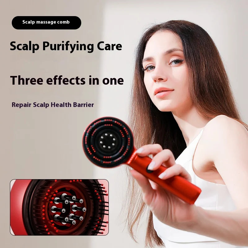 3-in-1 Electric Scalp Massager Comb with Red Light for Head Massage