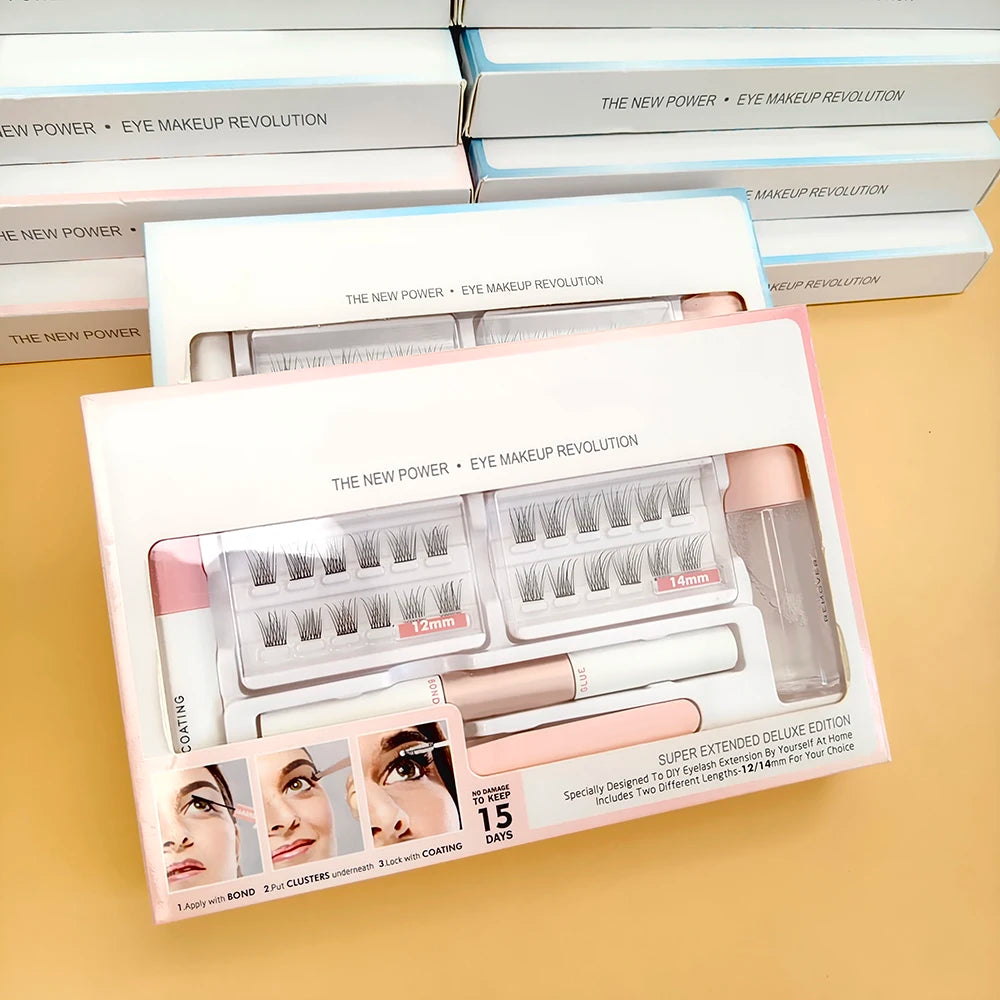 Diy Cluster Lashes Set 0.05 0.07mm Pre-Cut Eyelash Segment Lash Clusters Kit with Lash
