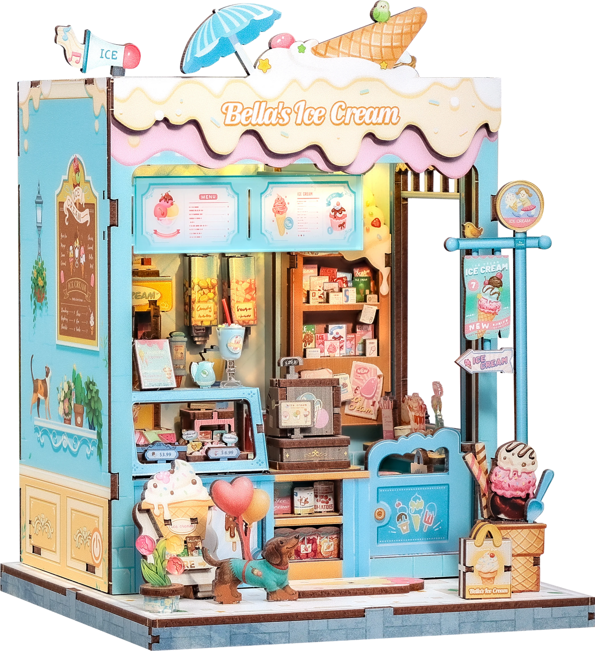 Top Gift DIY Book Nook 3D Wooden Puzzle Miniature House DIY Craft Kit Assembled Wooden Toy