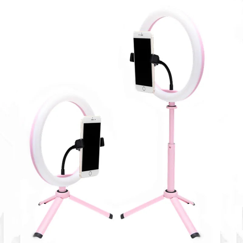 10inch LED Ring Light with Tripod Mini Table Lamp Ring Light Adjustable Brightness Tik