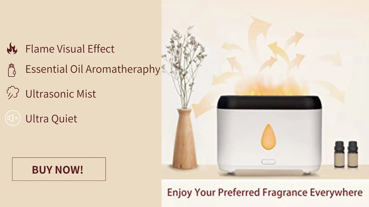 New Designed Launched Led Flame Aroma Oil Diffuser Air Humidifier