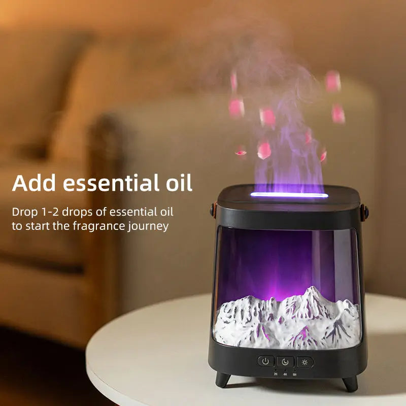 Realistic Flame Aromatherapy Diffuser Electric Air Humidifier with LED Light