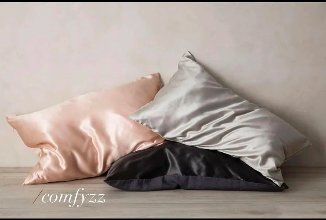Customized 100% Satin Luxury Solid Pillowcase with Envelop/Zipper Closure for Home Use