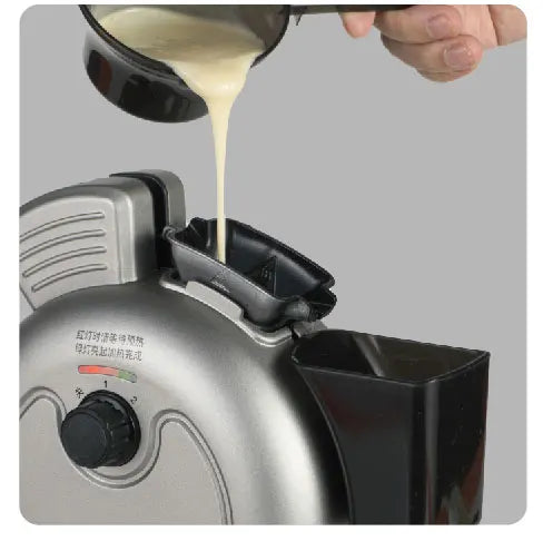 Spill-Free Recycles Batter Vertical Mini Pancake Waffle Maker Home Bread Cake Baking